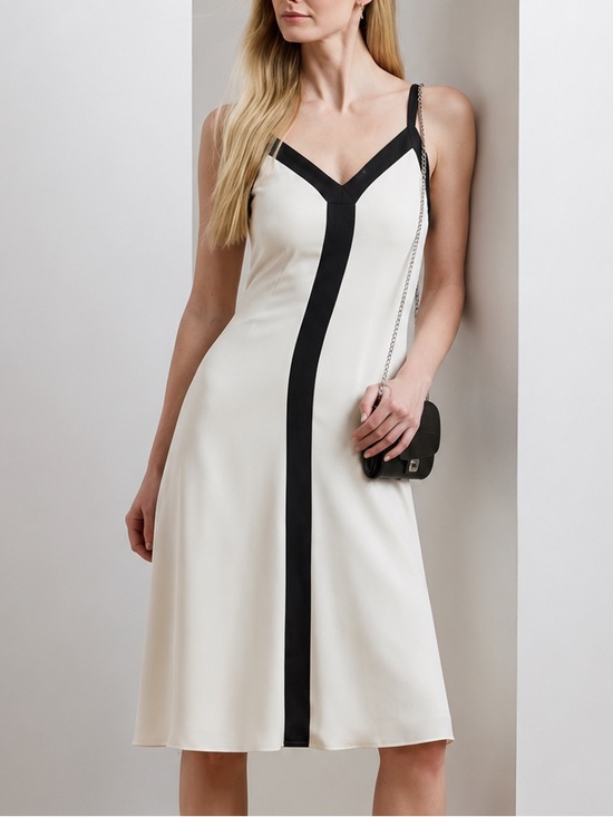 Ralph Lauren Dresses & Skirts - 🆕🌾Lauren Ralph Lauren Colorblock Wedding Guest  Midi Dress Ivory Black Size 12